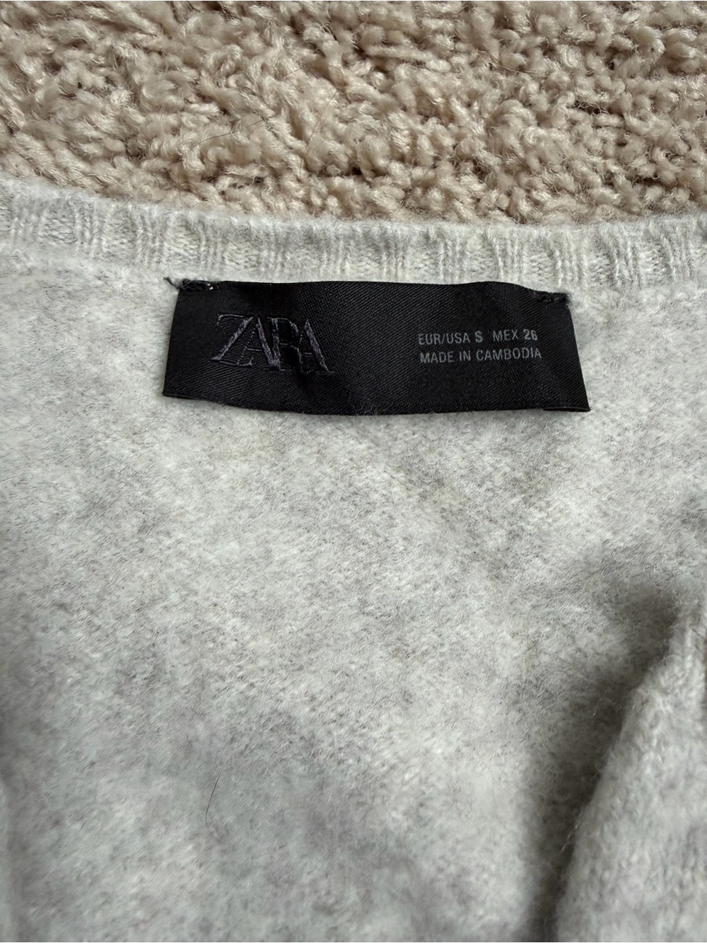 Zara Light Gray Women's Crewneck Sweater